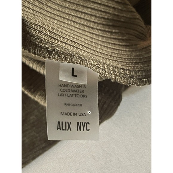 Alix NYC Green Alcott Dress Open Back Collared Ribbed Sz Large New MSRP$225 - Picture 9 of 9